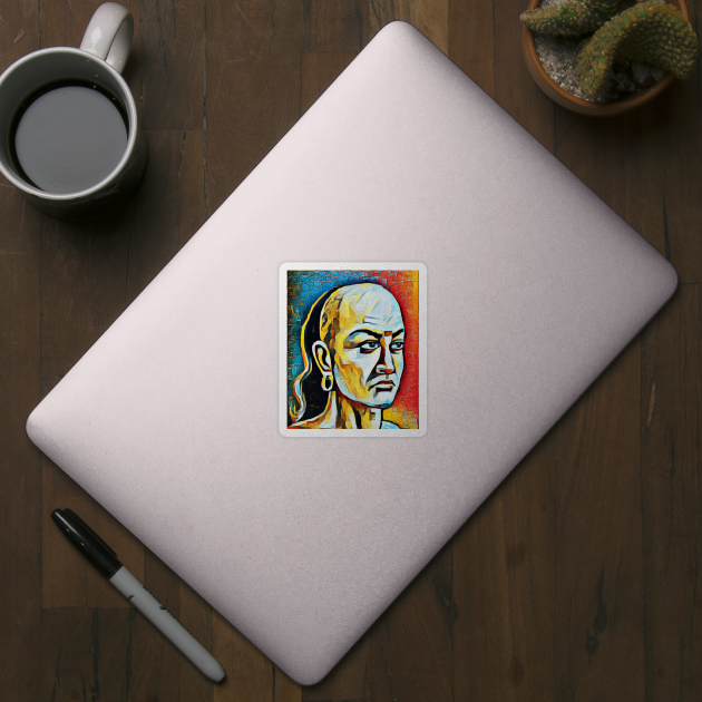 Chanakya Abstract Portrait | Chanakya Artwork 2 by JustLit